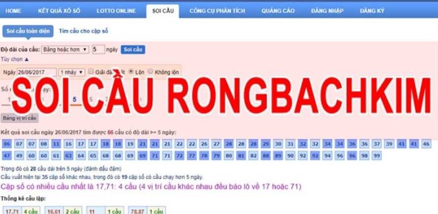 soi cầu lô rồng bạch kim